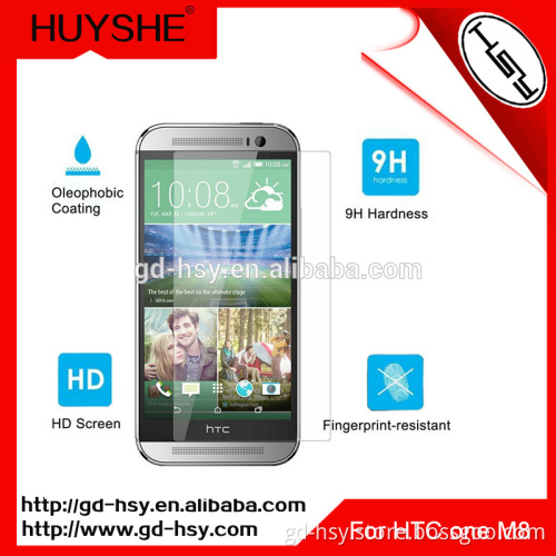 HUYSHE Whole Transparent 0.33mm 2.5d Premium Tempered Glass Screen Protector For HTC ONE m8